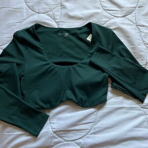 Aerie Green long sleeve crop top